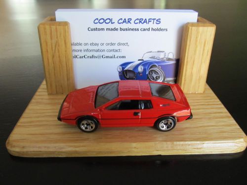 Oak Business Card Holder with red Lotus Esprit Turbo die cast exotic sports car, US $24.95, image 1