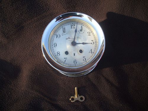 AIRGUIDE SHIPS BELL WIND UP CLOCK with KEY BOAT MARINE NAUTICAL, US $99.99, image 1