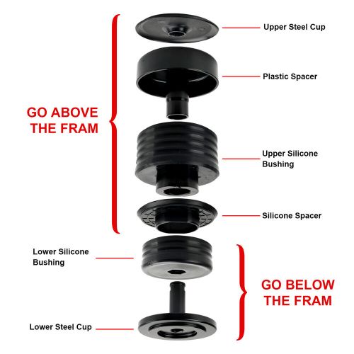 Silicone Body Mount Bushing Kit fit Ford F250 F350 08~2016 Super Duty Crew Cab, US $391.61, image 2