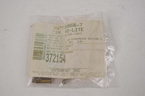 Qty. 12 bombardier hst110ag6-7 hi-lok pin rivet a34 b31 learjet challenger