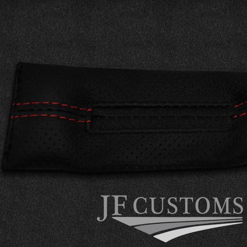 DARK RED STITCH PERFORATED LEATHER 2X CAR KEY HOLDER FITS VW CORRADO 88-95, US $114.22, image 2