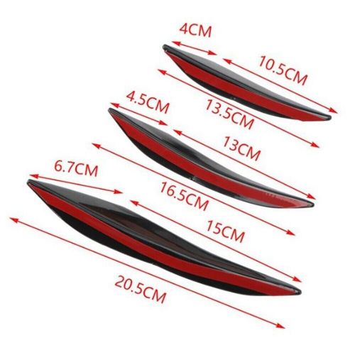 Direct Replacement Front Bumper Decal Sticker Pack of 6 Carbon Fiber Black, US $18.94, image 4