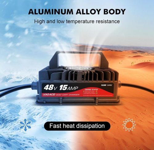 YILEIDE 48 Volt 15 AMP Golf Cart Charger for Club Car with 3-Pin Round Plug, US $74.95, image 11