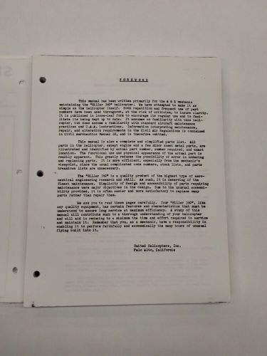 Hiller UH-12 Series "360" Helicopter Maintenance Manual-Copy, US $29.95, image 3