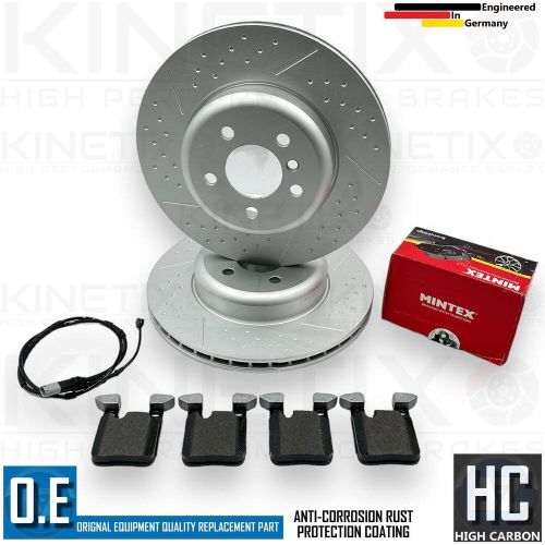 FOR BMW 435d M SPORT REAR DIMPLED GROOVED BRAKE DISCS MINTEX PADS SENSOR 345mm, US $, image 7