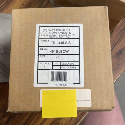 Trident 4" ID 45-Degree EPDM Molded Wet Exhaust Elbow #TRL-445-S/S, US $75.00, image 2