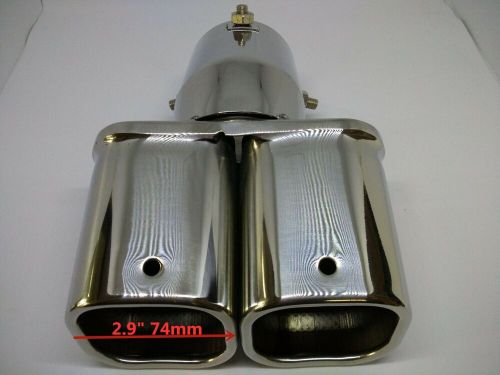 Stainless Steel Exhaust Tip 3" Inlet 2.9" Dual Outlet 6.9" Long Silver, US $38.99, image 2
