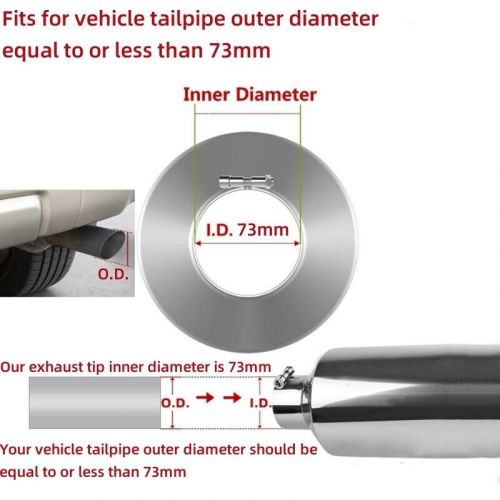 Stainless Steel Exhaust Tip 3" Inlet 2.9" Dual Outlet 6.9" Long Silver, US $38.99, image 6