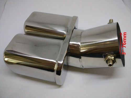 Stainless Steel Exhaust Tip 3" Inlet 2.9" Dual Outlet 6.9" Long Silver, US $38.99, image 7