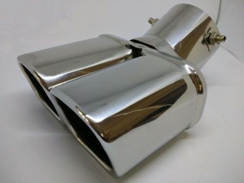 Stainless Steel Exhaust Tip 3" Inlet 2.9" Dual Outlet 6.9" Long Silver, US $38.99, image 10