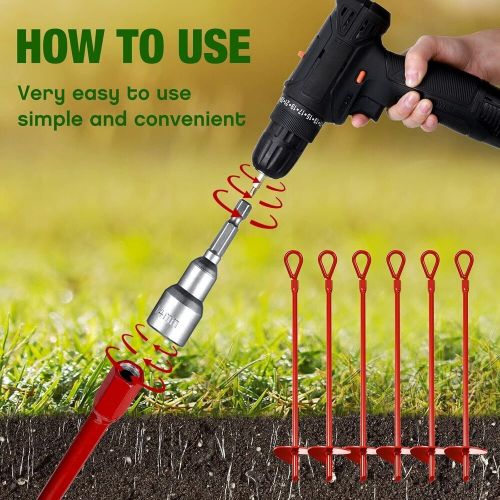 All-Weather Ground Anchors - Heavy-Duty Steel Augers with Drill Bit (6 Pack), US $73.99, image 2