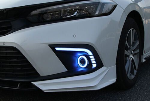 Angel eye 2022-2023 drl front fog light lamp carbon fiber for honda civic 11th