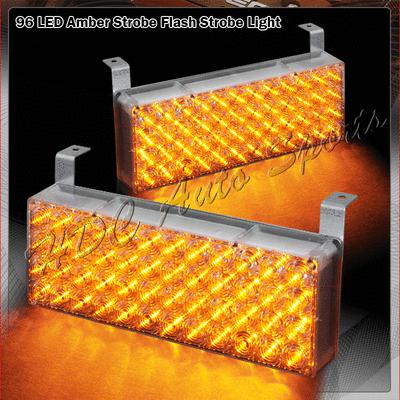 2x 48 led panel bright led emergency hazard warning strobe lights - amber