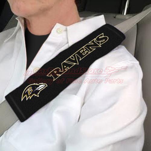 NFL Baltimore Ravens Seat Belt Shoulder Pads, Pair, Licensed + Free Gift, US $7.95, image 2