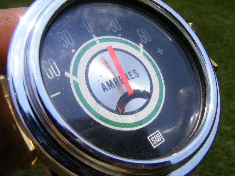 STEWART WARNER AMP AMPERES BATTERY GAUGE GREEN LINE NOS NEW GREENLINE , US $79.99, image 2