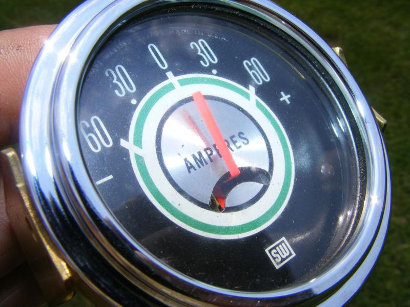 STEWART WARNER AMP AMPERES BATTERY GAUGE GREEN LINE NOS NEW GREENLINE , US $79.99, image 3