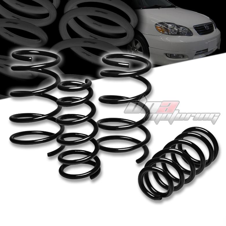 03-08 toyota corolla black 2" drop suspension lowering springs/spring 255/235lb