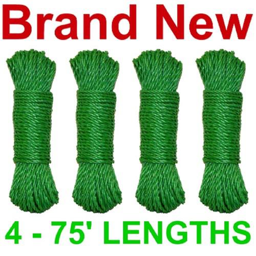 New 300' 3-strand twist 1/4" poly dock line/rope,green