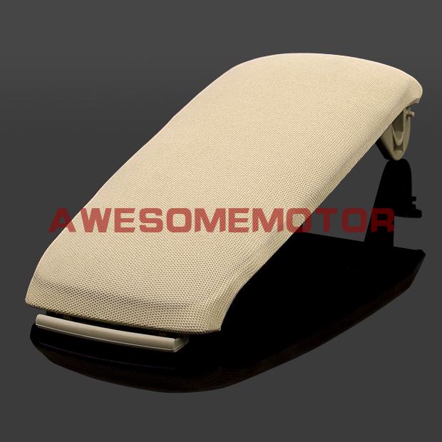 Beige cloth center console armrest cover lid storage latch fit for audi a6 00-06