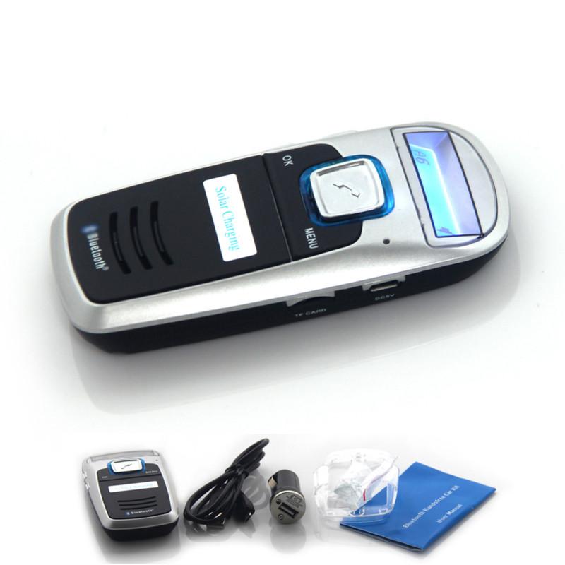 Bluetooth car kit handsfree mp3 player wireless speakerphone solar lcd display