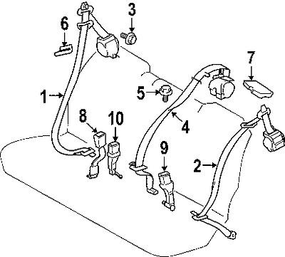 Toyota 7338048040b1 genuine oem factory original buckle end
