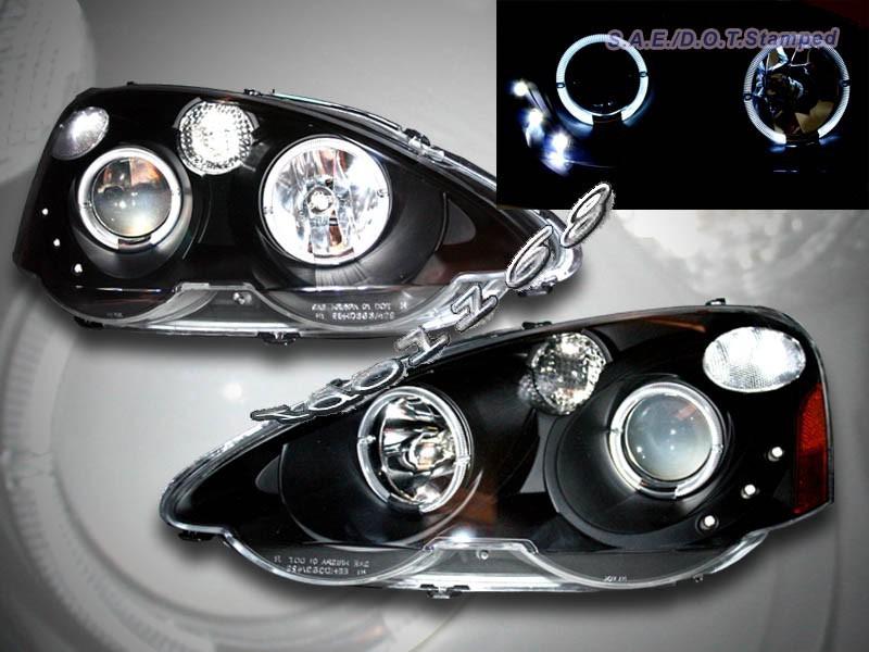 2002-2004 acura rsx projector headlights twin halo led 2003