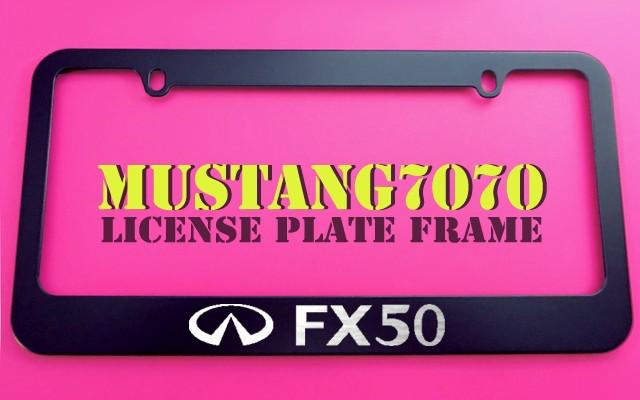 1 brand new infiniti fx50 black metal license plate frame + screw caps