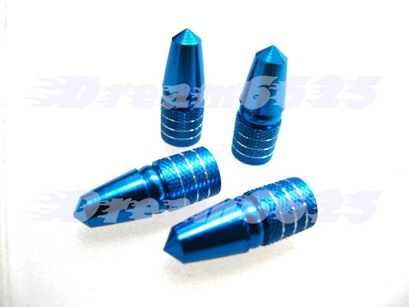 Tyre valve dust cap metal bullet for motor motorbike motorcycle motor blue 009