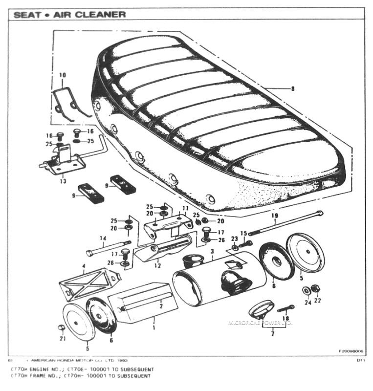 Buy Honda CT70H Parts List,Catalog, Manual / Assembly Diagram 70 71 in