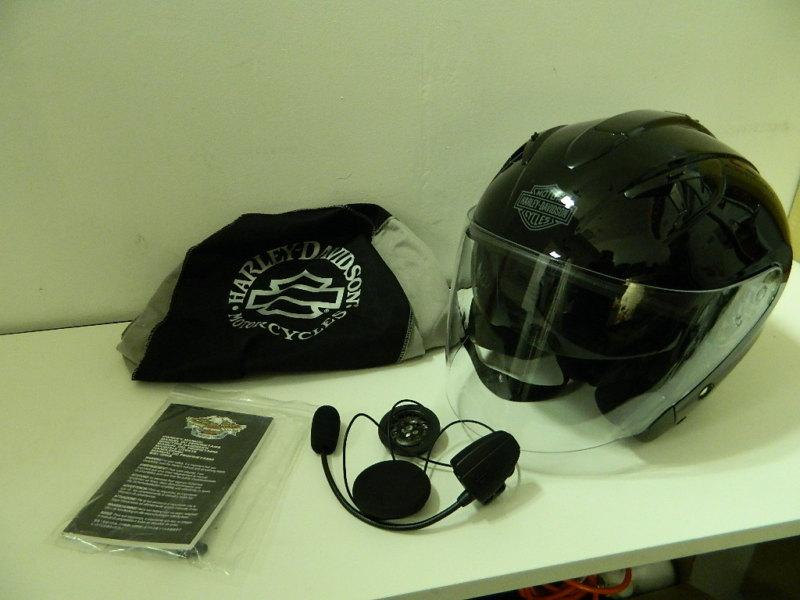 Harley davidson 3/4 helmet with shield and tinted sun shield, hd-j1v