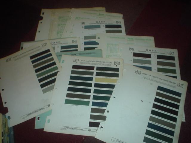 1935 36 37 38 39 40 41 42 46 47 48 49 nash lafaette  paint chips  rare lot