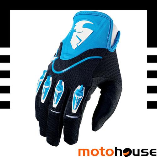 Thor mens 2014 flow gloves mx offroad dirt motocross blue black white 