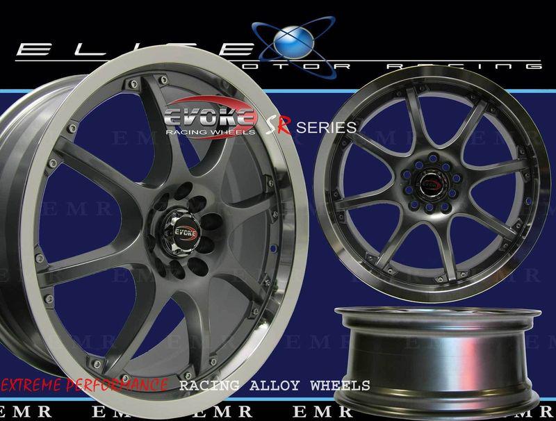 18" evoke c8 wheels/rim 5 lugs gunmetal 5x114.3/115
