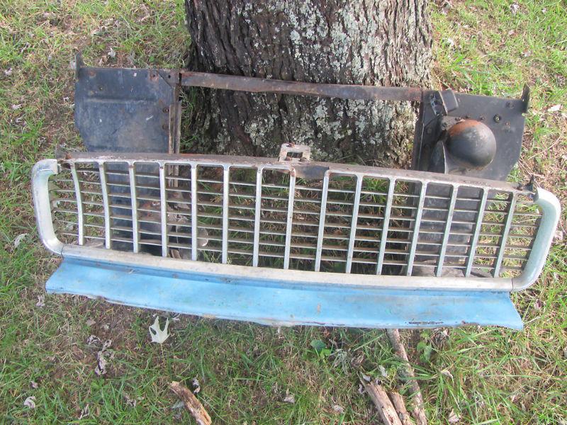 Vintage 1955 chevy chevrolet belair front nose-grille horns radiator bracket pan
