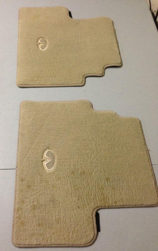 2009+ infiniti g37 convertible oem carpeted 2pc rear floor mats - beige/preowned