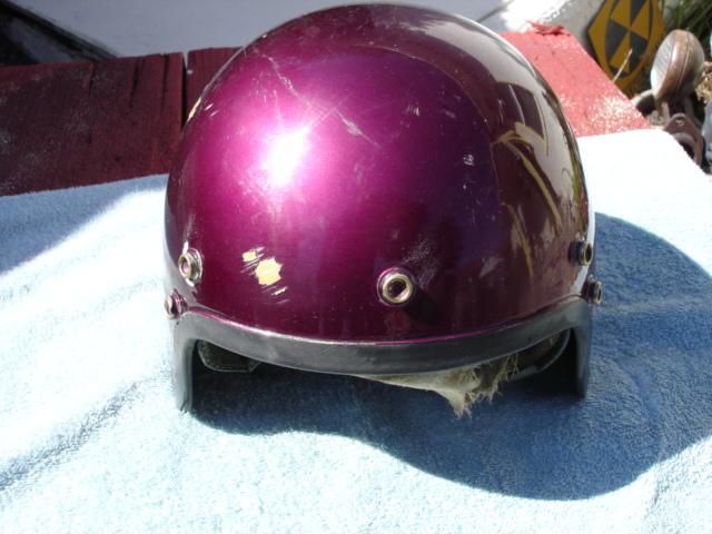 Vintage motorcycle helmet early 1960s half bobber