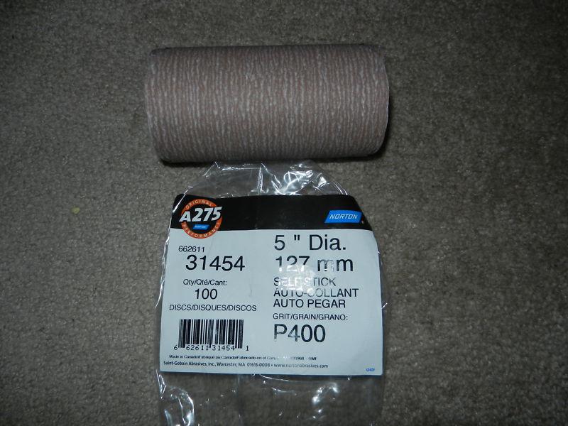 Norton 31454 5" self sticky p 400 grit da sandpaper 100 sheets