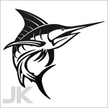 Decal stickers fish salt water marlin sea ocean pacific atlantic 0502 x6vaa