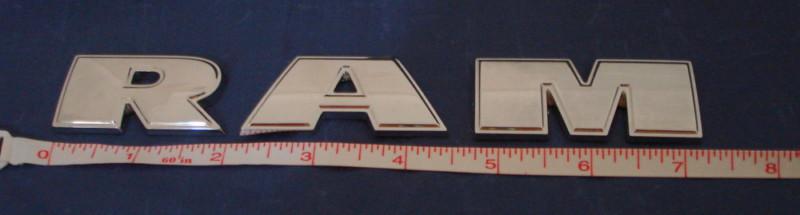 Dodge ram  (r a m) emblem badge chrome nameplate letters oem