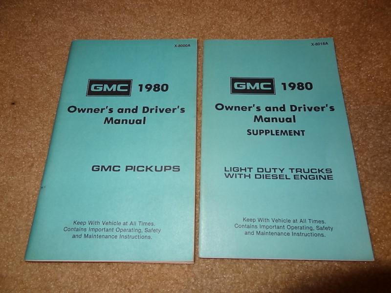 Nos 1980 80 gmc 1500 2500 c/k models owners manual suburban sierra +diesel suppl
