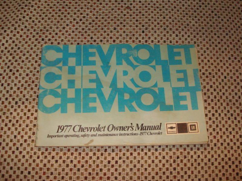 1977 chevy owners manual original glove box book rare