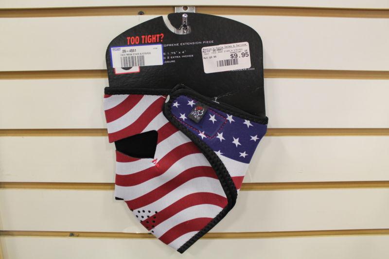 Neoprene face mask riding mask stars and stripes reversible adjustable one size