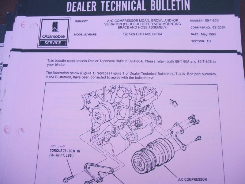 Lot OEM 1990 Oldsmobile Dealer Technical Bulletins Toronado 88 98 Cutlass Olds, US $25.00, image 6