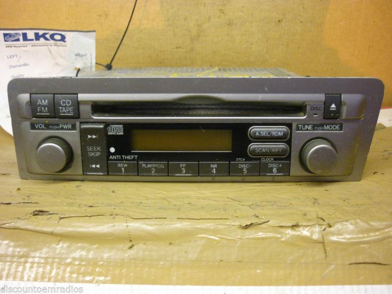 01-04 honda civic radio single cd & theft code silver face 39101-s5b-a110 oem *