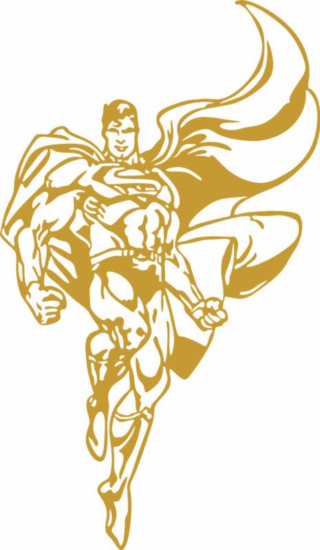 Superman vinyl cut out decal, sticker in gld - 4.75" by 8"