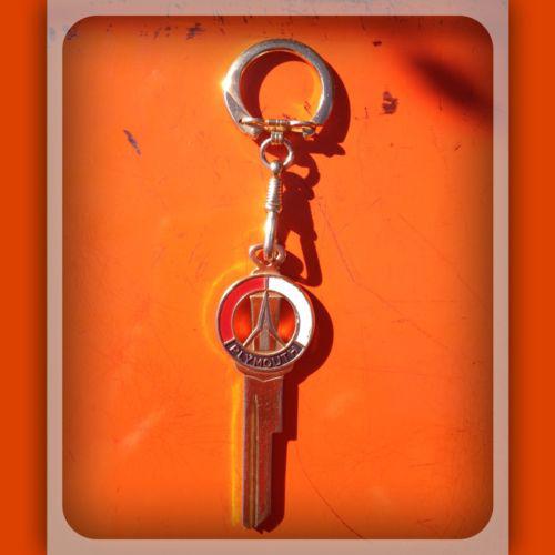 NOS 50s 60s Vintage Uncut Gold-Tone Plymouth Rocket Silhouette Key Blank & Ring, US $9.99, image 2