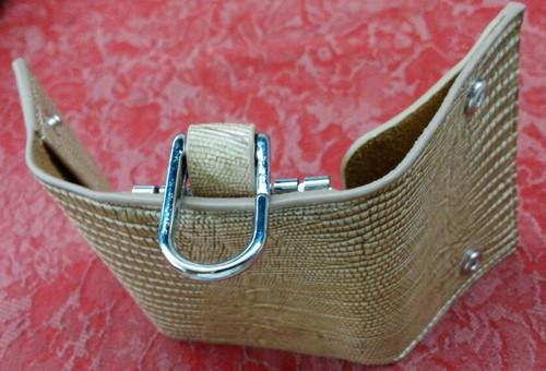 TAN (LT. Brown) Leather Key Chain Case Holder Bag Ring & Button , US $9.89, image 4