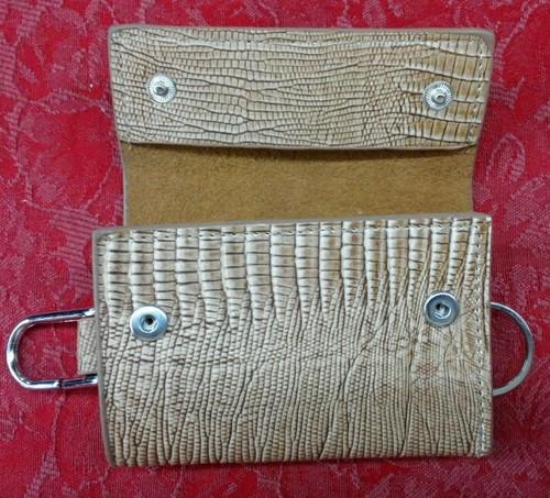 TAN (LT. Brown) Leather Key Chain Case Holder Bag Ring & Button , US $9.89, image 6