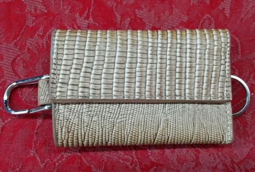 TAN (LT. Brown) Leather Key Chain Case Holder Bag Ring & Button , US $9.89, image 7