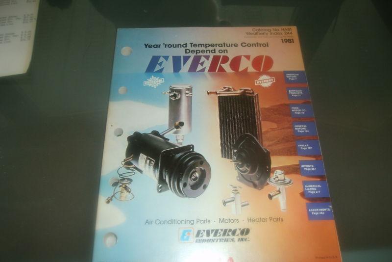 Find 1981 EVERCO HEATER AIR CONDITIONING PARTS MASTER PARTS CATALOKG W